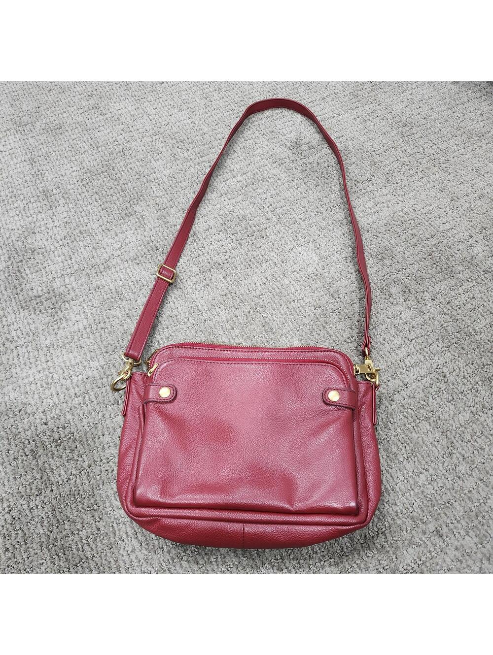 Minooy Red Leather Crossbody Bag Size Medium - Picture 9 of 14